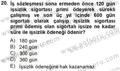 Medyada Çalışma Hayatı Dersi 2013 - 2014 Yılı Tek Ders Sınavı 20. Soru