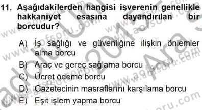 Medyada Çalışma Hayatı Dersi 2015 - 2016 Yılı (Vize) Ara Sınav Soruları 11. Soru
