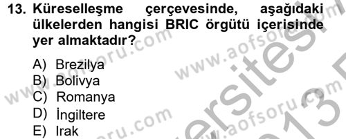 Medya Siyaset Kültür Dersi 2012 - 2013 Yılı (Vize) Ara Sınav Soruları 13. Soru