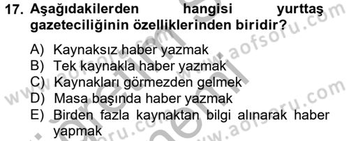 Medya Siyaset Kültür Dersi 2012 - 2013 Yılı (Vize) Ara Sınav Soruları 17. Soru