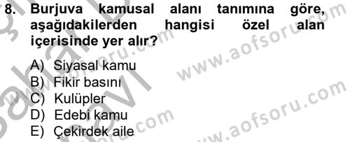 Medya Siyaset Kültür Dersi 2012 - 2013 Yılı (Vize) Ara Sınav Soruları 8. Soru