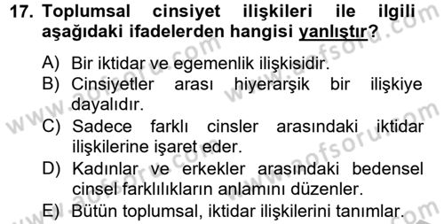 Medya Siyaset Kültür Dersi 2012 - 2013 Yılı (Final) Dönem Sonu Sınav Soruları 17. Soru