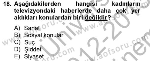 Medya Siyaset Kültür Dersi 2012 - 2013 Yılı (Final) Dönem Sonu Sınav Soruları 18. Soru