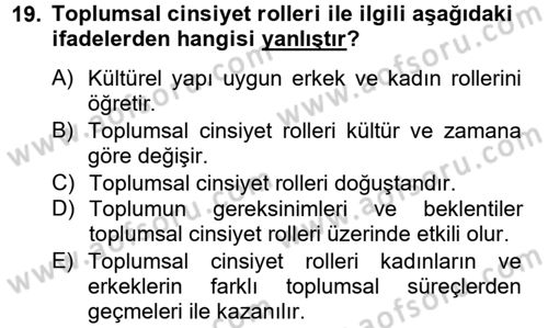 Medya Siyaset Kültür Dersi 2012 - 2013 Yılı (Final) Dönem Sonu Sınav Soruları 19. Soru
