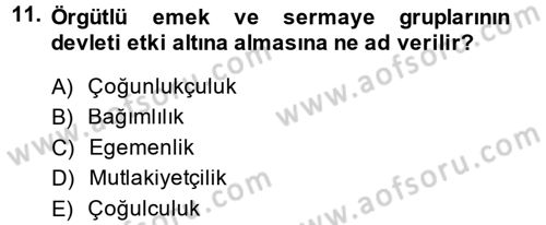 Medya Siyaset Kültür Dersi 2013 - 2014 Yılı (Vize) Ara Sınav Soruları 11. Soru