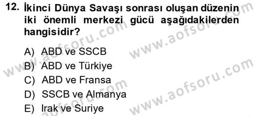 Medya Siyaset Kültür Dersi 2013 - 2014 Yılı (Vize) Ara Sınav Soruları 12. Soru