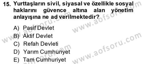 Medya Siyaset Kültür Dersi 2013 - 2014 Yılı (Vize) Ara Sınav Soruları 15. Soru
