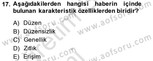Medya Siyaset Kültür Dersi 2013 - 2014 Yılı Tek Ders Sınav Soruları 17. Soru