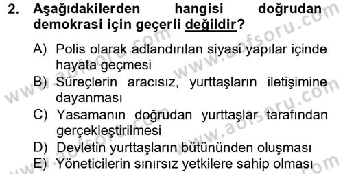 Medya Siyaset Kültür Dersi 2013 - 2014 Yılı Tek Ders Sınav Soruları 2. Soru