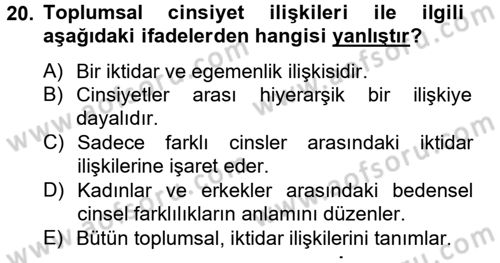 Medya Siyaset Kültür Dersi 2013 - 2014 Yılı Tek Ders Sınav Soruları 20. Soru