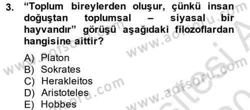 Medya Siyaset Kültür Dersi 2013 - 2014 Yılı Tek Ders Sınav Soruları 3. Soru