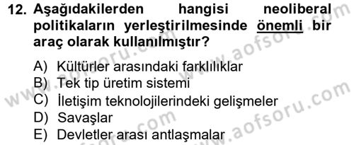Medya Siyaset Kültür Dersi 2014 - 2015 Yılı (Final) Dönem Sonu Sınav Soruları 12. Soru