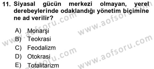 Medya Siyaset Kültür Dersi 2015 - 2016 Yılı (Vize) Ara Sınav Soruları 11. Soru