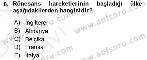 Medya Siyaset Kültür Dersi 2015 - 2016 Yılı (Vize) Ara Sınavı 8. Soru