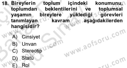 Medya Siyaset Kültür Dersi 2015 - 2016 Yılı (Final) Dönem Sonu Sınav Soruları 18. Soru