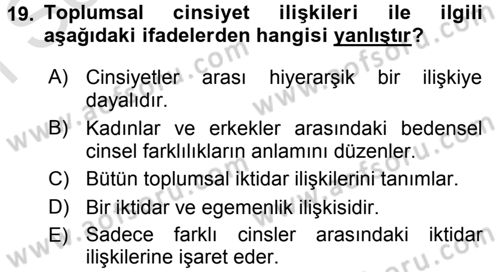 Medya Siyaset Kültür Dersi 2015 - 2016 Yılı (Final) Dönem Sonu Sınav Soruları 19. Soru