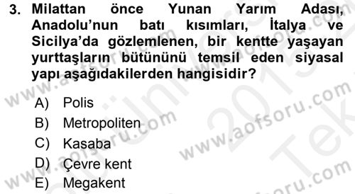 Medya Siyaset Kültür Dersi 2015 - 2016 Yılı Tek Ders Sınavı 3. Soru