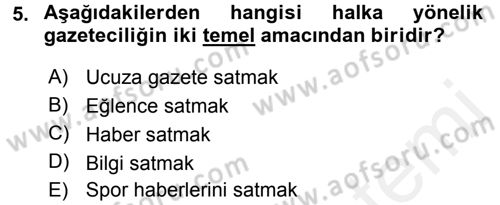 Medya Siyaset Kültür Dersi 2015 - 2016 Yılı Tek Ders Sınav Soruları 5. Soru