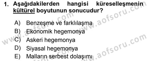 Medya Siyaset Kültür Dersi 2016 - 2017 Yılı 3 Ders Sınav Soruları 1. Soru