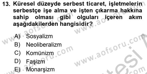 Medya Siyaset Kültür Dersi 2016 - 2017 Yılı 3 Ders Sınav Soruları 13. Soru