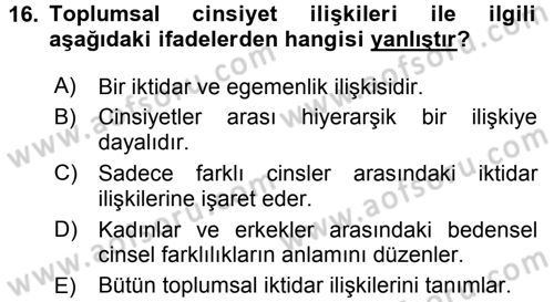 Medya Siyaset Kültür Dersi 2016 - 2017 Yılı 3 Ders Sınav Soruları 16. Soru