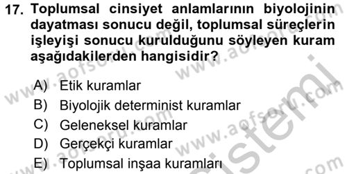 Medya Siyaset Kültür Dersi 2016 - 2017 Yılı 3 Ders Sınavı 17. Soru