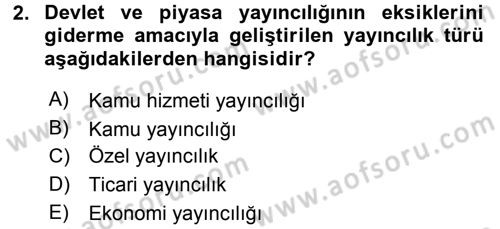 Medya Siyaset Kültür Dersi 2016 - 2017 Yılı 3 Ders Sınav Soruları 2. Soru