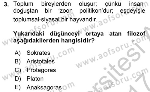 Medya Siyaset Kültür Dersi 2016 - 2017 Yılı (Vize) Ara Sınav Soruları 3. Soru