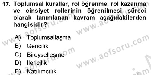 Medya Siyaset Kültür Dersi 2016 - 2017 Yılı (Final) Dönem Sonu Sınav Soruları 17. Soru