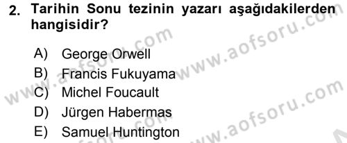 Medya Siyaset Kültür Dersi 2016 - 2017 Yılı (Final) Dönem Sonu Sınav Soruları 2. Soru