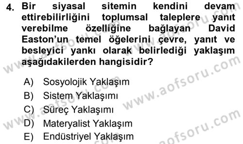 Medya Siyaset Kültür Dersi 2016 - 2017 Yılı (Final) Dönem Sonu Sınav Soruları 4. Soru