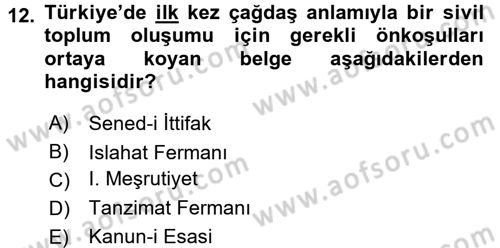 Medya Siyaset Kültür Dersi 2017 - 2018 Yılı (Vize) Ara Sınav Soruları 12. Soru