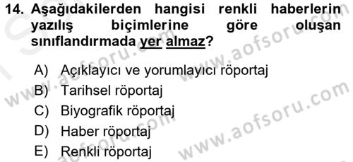 Medya Siyaset Kültür Dersi 2017 - 2018 Yılı (Final) Dönem Sonu Sınav Soruları 14. Soru