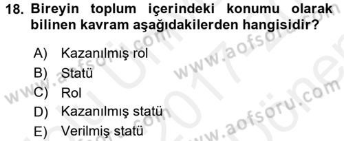 Medya Siyaset Kültür Dersi 2017 - 2018 Yılı (Final) Dönem Sonu Sınav Soruları 18. Soru