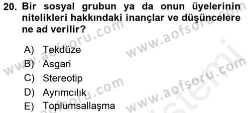 Medya Siyaset Kültür Dersi 2017 - 2018 Yılı (Final) Dönem Sonu Sınav Soruları 20. Soru