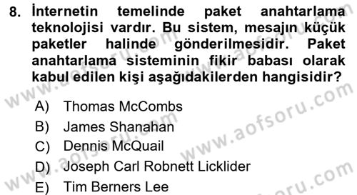 Medya Siyaset Kültür Dersi 2017 - 2018 Yılı (Final) Dönem Sonu Sınav Soruları 8. Soru