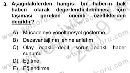 Medya Siyaset Kültür Dersi 2018 - 2019 Yılı 3 Ders Sınav Soruları 3. Soru