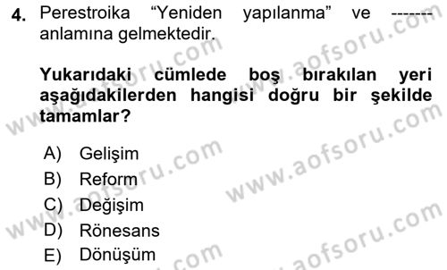 Medya Siyaset Kültür Dersi 2018 - 2019 Yılı 3 Ders Sınav Soruları 4. Soru