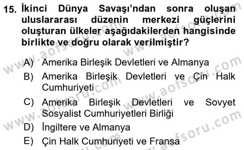 Medya Siyaset Kültür Dersi 2018 - 2019 Yılı (Vize) Ara Sınav Soruları 15. Soru