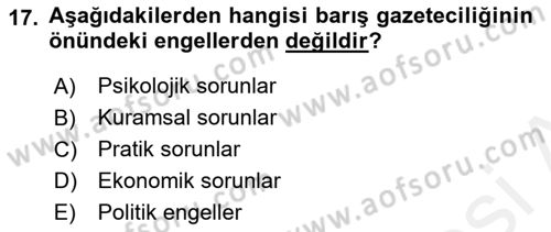 Medya Siyaset Kültür Dersi 2018 - 2019 Yılı (Vize) Ara Sınav Soruları 17. Soru