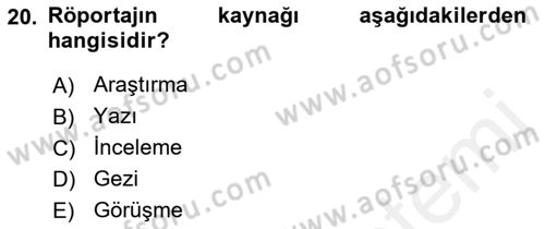 Medya Siyaset Kültür Dersi 2018 - 2019 Yılı (Vize) Ara Sınav Soruları 20. Soru