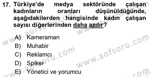 Medya Siyaset Kültür Dersi 2018 - 2019 Yılı (Final) Dönem Sonu Sınav Soruları 17. Soru