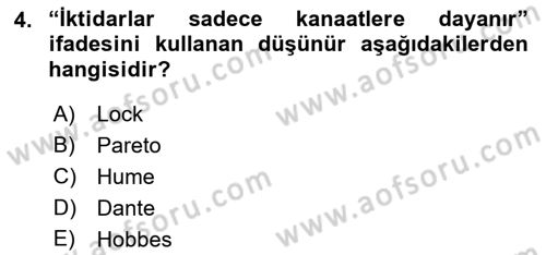Medya Siyaset Kültür Dersi 2018 - 2019 Yılı (Final) Dönem Sonu Sınav Soruları 4. Soru