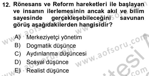 Medya Siyaset Kültür Dersi 2018 - 2019 Yılı Yaz Okulu Sınav Soruları 12. Soru