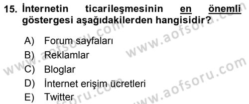 Medya Siyaset Kültür Dersi 2018 - 2019 Yılı Yaz Okulu Sınav Soruları 15. Soru