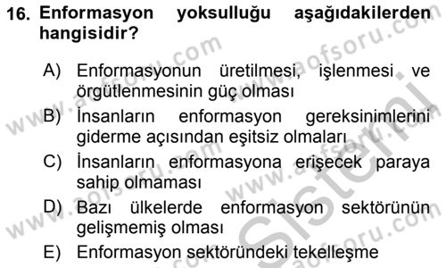 Medya Siyaset Kültür Dersi 2018 - 2019 Yılı Yaz Okulu Sınav Soruları 16. Soru