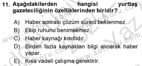 Medya Siyaset Kültür Dersi 2020 - 2021 Yılı Yaz Okulu Sınav Soruları 11. Soru