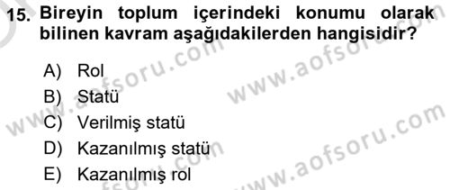 Medya Siyaset Kültür Dersi 2020 - 2021 Yılı Yaz Okulu Sınav Soruları 15. Soru