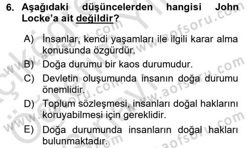 Medya Siyaset Kültür Dersi 2020 - 2021 Yılı Yaz Okulu Sınav Soruları 6. Soru