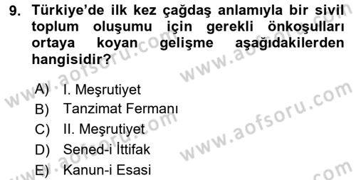 Medya Siyaset Kültür Dersi 2020 - 2021 Yılı Yaz Okulu Sınav Soruları 9. Soru